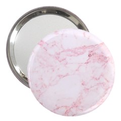 Pink Marble, Gold, Marble, Pattern, Pink, Rose 3  Handbag Mirrors by kyorashop23