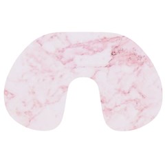 Pink Marble, Gold, Marble, Pattern, Pink, Rose Travel Neck Pillow by kyorashop23