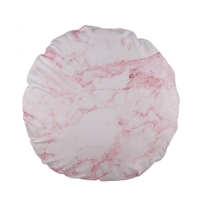 Pink Marble, Gold, Marble, Pattern, Pink, Rose Standard 15  Premium Flano Round Cushions