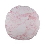 Pink Marble, Gold, Marble, Pattern, Pink, Rose Standard 15  Premium Flano Round Cushions Back