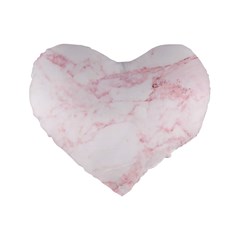 Pink Marble, Gold, Marble, Pattern, Pink, Rose Standard 16  Premium Flano Heart Shape Cushions by kyorashop23