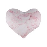 Pink Marble, Gold, Marble, Pattern, Pink, Rose Standard 16  Premium Flano Heart Shape Cushions Front