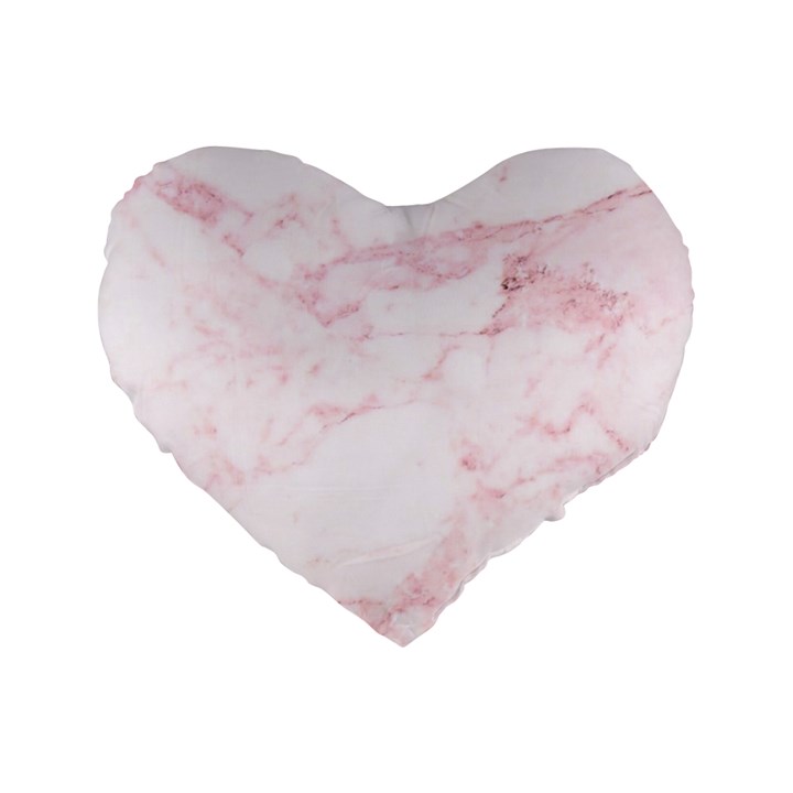 Pink Marble, Gold, Marble, Pattern, Pink, Rose Standard 16  Premium Flano Heart Shape Cushions