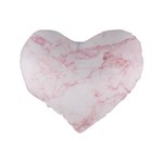 Pink Marble, Gold, Marble, Pattern, Pink, Rose Standard 16  Premium Flano Heart Shape Cushions Back