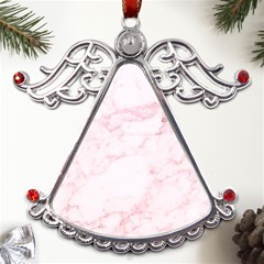 Pink Marble, Gold, Marble, Pattern, Pink, Rose Metal Angel With Crystal Ornament