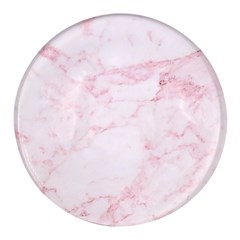 Pink Marble, Gold, Marble, Pattern, Pink, Rose Round Glass Fridge Magnet (4 Pack) by kyorashop23