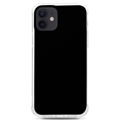 Plain Black Black Iphone 12/12 Pro Tpu Uv Print Case by kyorashop23