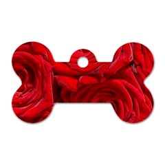 Red Roses , Flowers, Red Roses Dog Tag Bone (one Side)