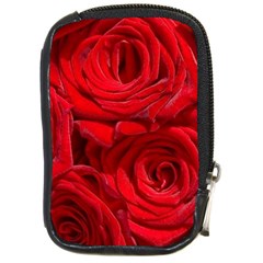 Red Roses , Flowers, Red Roses Compact Camera Leather Case by kyorashop23