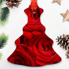 Red Roses , Flowers, Red Roses Christmas Tree Ornament (two Sides)