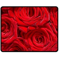 Red Roses , Flowers, Red Roses Two Sides Fleece Blanket (medium) by kyorashop23