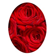 Red Roses , Flowers, Red Roses Oval Glass Fridge Magnet (4 Pack) by kyorashop23