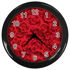 Red Roses , Red Buds, Red Roses Wall Clock (black) by kyorashop23