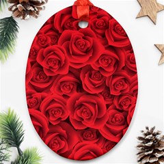 Red Roses , Red Buds, Red Roses Oval Ornament (two Sides) by kyorashop23