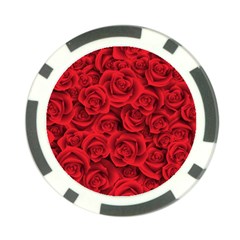 Red Roses , Red Buds, Red Roses Poker Chip Card Guard