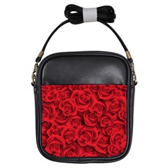 Red Roses , Red Buds, Red Roses Girls Sling Bag by kyorashop23