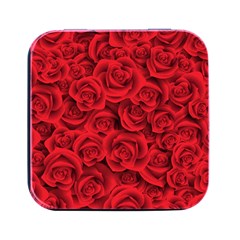 Red Roses , Red Buds, Red Roses Square Metal Box (black) by kyorashop23