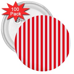 Red Stripes, Texture, Sticker, 3  Buttons (100 pack) 