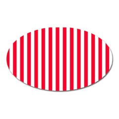 Red Stripes, Texture, Sticker, Oval Magnet