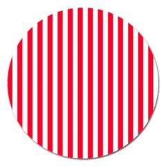 Red Stripes, Texture, Sticker, Magnet 5  (Round)