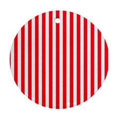 Red Stripes, Texture, Sticker, Round Ornament (Two Sides)