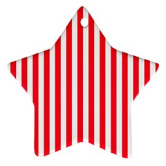 Red Stripes, Texture, Sticker, Star Ornament (Two Sides)