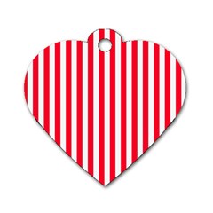 Red Stripes, Texture, Sticker, Dog Tag Heart (One Side)