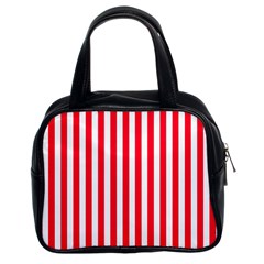 Red Stripes, Texture, Sticker, Classic Handbag (two Sides)