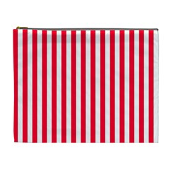 Red Stripes, Texture, Sticker, Cosmetic Bag (XL)