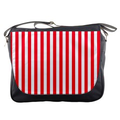 Red Stripes, Texture, Sticker, Messenger Bag