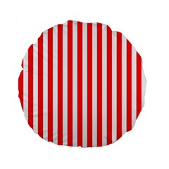 Red Stripes, Texture, Sticker, Standard 15  Premium Round Cushions