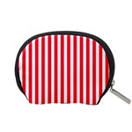 Red Stripes, Texture, Sticker, Accessory Pouch (Small) Back