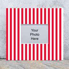 Red Stripes, Texture, Sticker, White Wall Photo Frame 5  x 7 