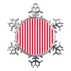 Red Stripes, Texture, Sticker, Metal Large Snowflake Ornament