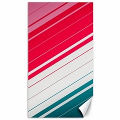 Red White Teal Stripes Canvas 40  X 72  by kyorashop23