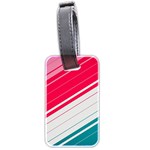 Red White Teal Stripes Luggage Tag (two sides) Front