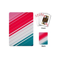 Red White Teal Stripes Playing Cards Single Design (mini)