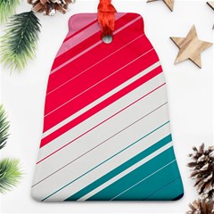 Red White Teal Stripes Bell Ornament (two Sides)