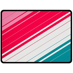 Red White Teal Stripes Two Sides Fleece Blanket (large) by kyorashop23