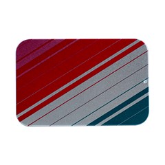 Red White Teal Stripes Open Lid Metal Box (silver)   by kyorashop23