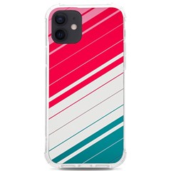 Red White Teal Stripes Iphone 12/12 Pro Tpu Uv Print Case by kyorashop23