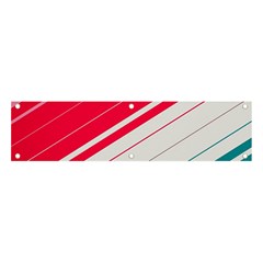 Red White Teal Stripes Banner And Sign 4  X 1  by kyorashop23