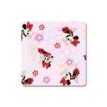 Red, Bow, Mouse, Flower, Child, Paper Square Magnet Front