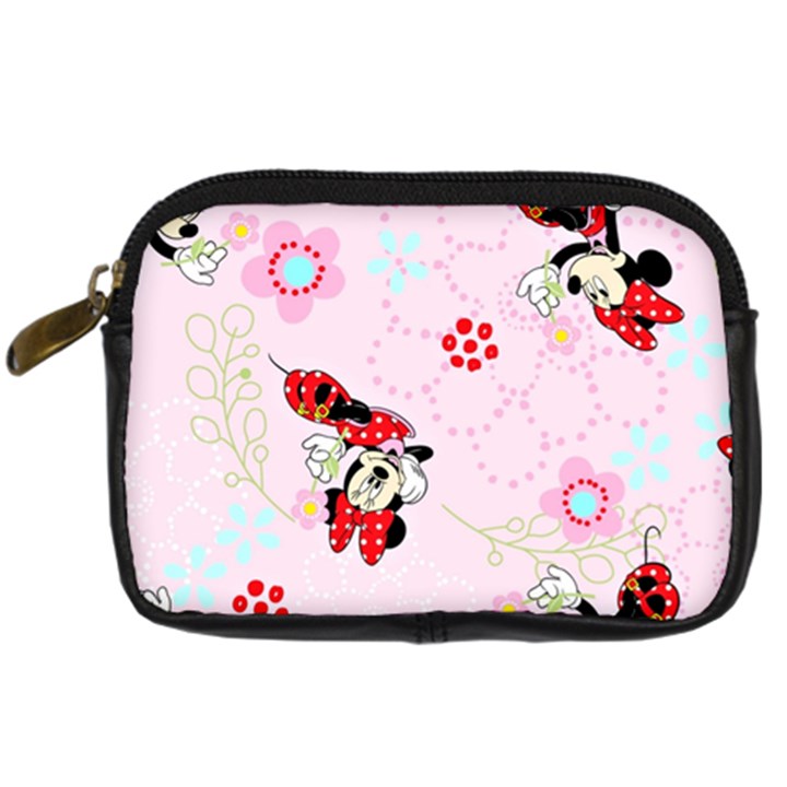 Red, Bow, Mouse, Flower, Child, Paper Digital Camera Leather Case