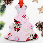 Red, Bow, Mouse, Flower, Child, Paper Christmas Tree Ornament (Two Sides) Front