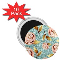 Rose Gold Roses, Girly, Glitter, Pretty, Rose Gold 1 75  Magnets (10 Pack)  by kyorashop23