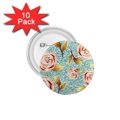 Rose Gold Roses, Girly, Glitter, Pretty, Rose Gold 1 75  Buttons (10 Pack) by kyorashop23