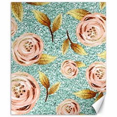 Rose Gold Roses, Girly, Glitter, Pretty, Rose Gold Canvas 8  X 10  by kyorashop23