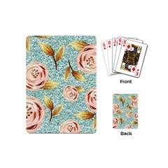 Rose Gold Roses, Girly, Glitter, Pretty, Rose Gold Playing Cards Single Design (mini)