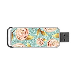 Rose Gold Roses, Girly, Glitter, Pretty, Rose Gold Portable Usb Flash (two Sides)